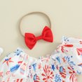 thumbnail image 5 of Okbabeha Baby Girl 4th of July Outfit Stars Puff Sleeve Fourth of July Romper Dress Newborn Independence Day Dresses, 5 of 7