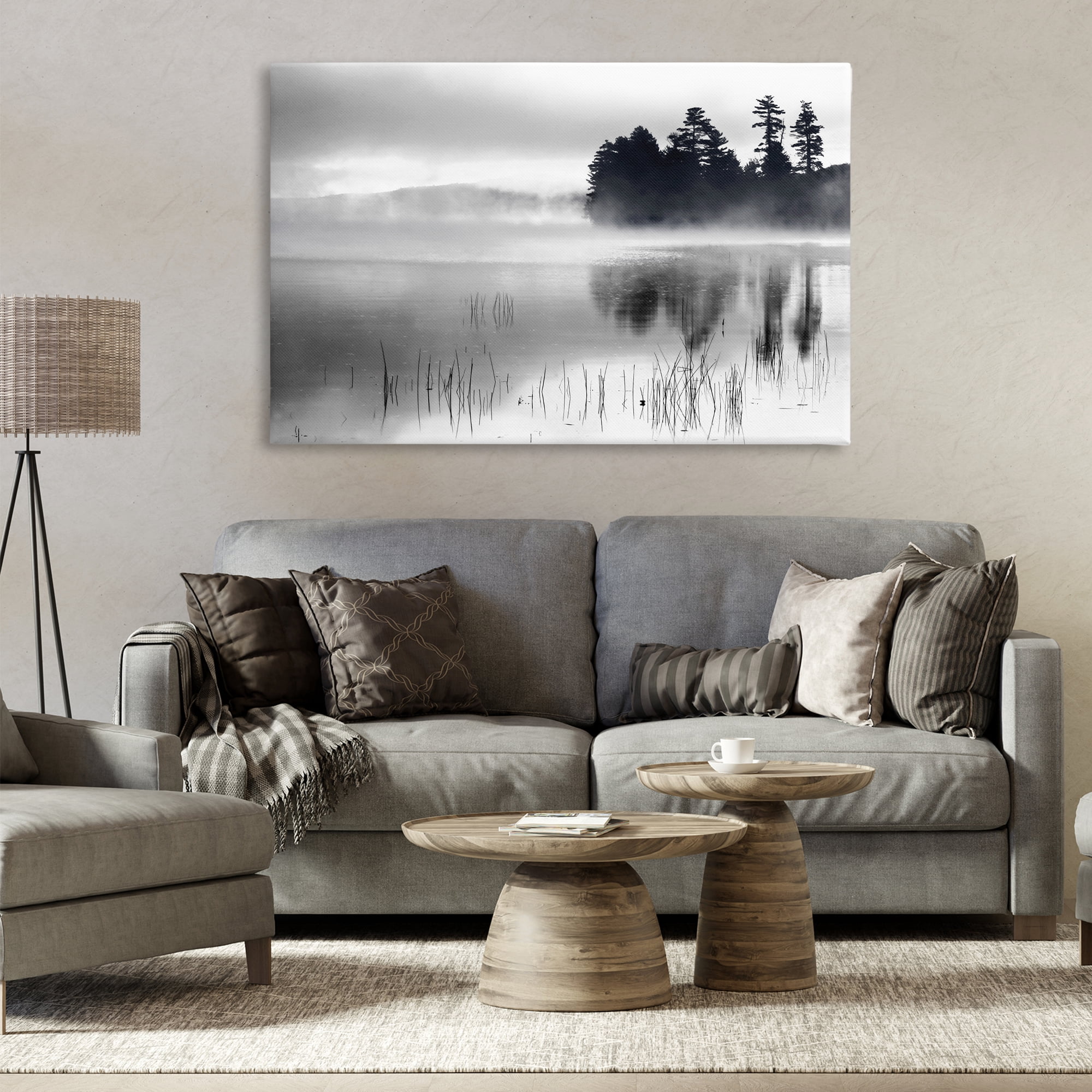 Stupell Industries Serene Lake Reflection Landscape Photography Gallery Wrapped Canvas Art Print Wall Art, 45 x 30