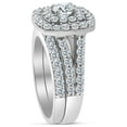 thumbnail image 3 of 2.00ct Cushion Halo Diamond Engagement Wedding Ring Set 10K White Gold, 3 of 4