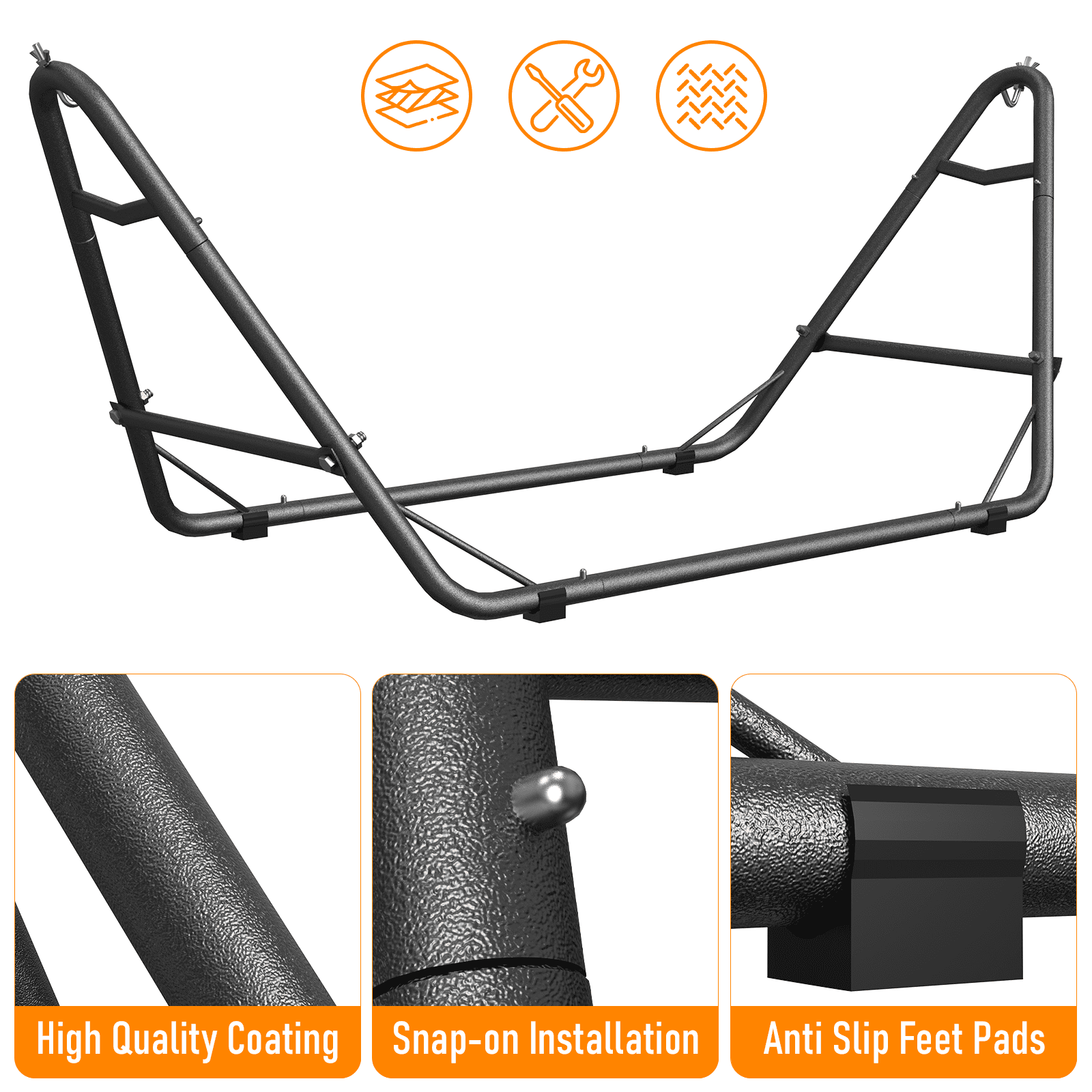 Yacona Hammock with Stand for Outside, Heavy Duty Steel Hammocks with Pillow for Backyard, Porch, Patio, Garden, White