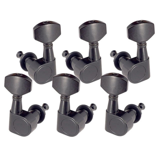 maskred String Tuning Pegs Tuners Machine Heads For Folk Electric Guitar Parts Black 3 right 3 left