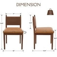 thumbnail image 3 of Dayalane Mid Century Modern Dining Chairs Set of 4, PU Upholstered Kitchen Chairs with Woven Back,Farmhouse Wooden Armless Chairs for Dining Room, Kitchen, Restaurant, Hotel,Brown, 3 of 8