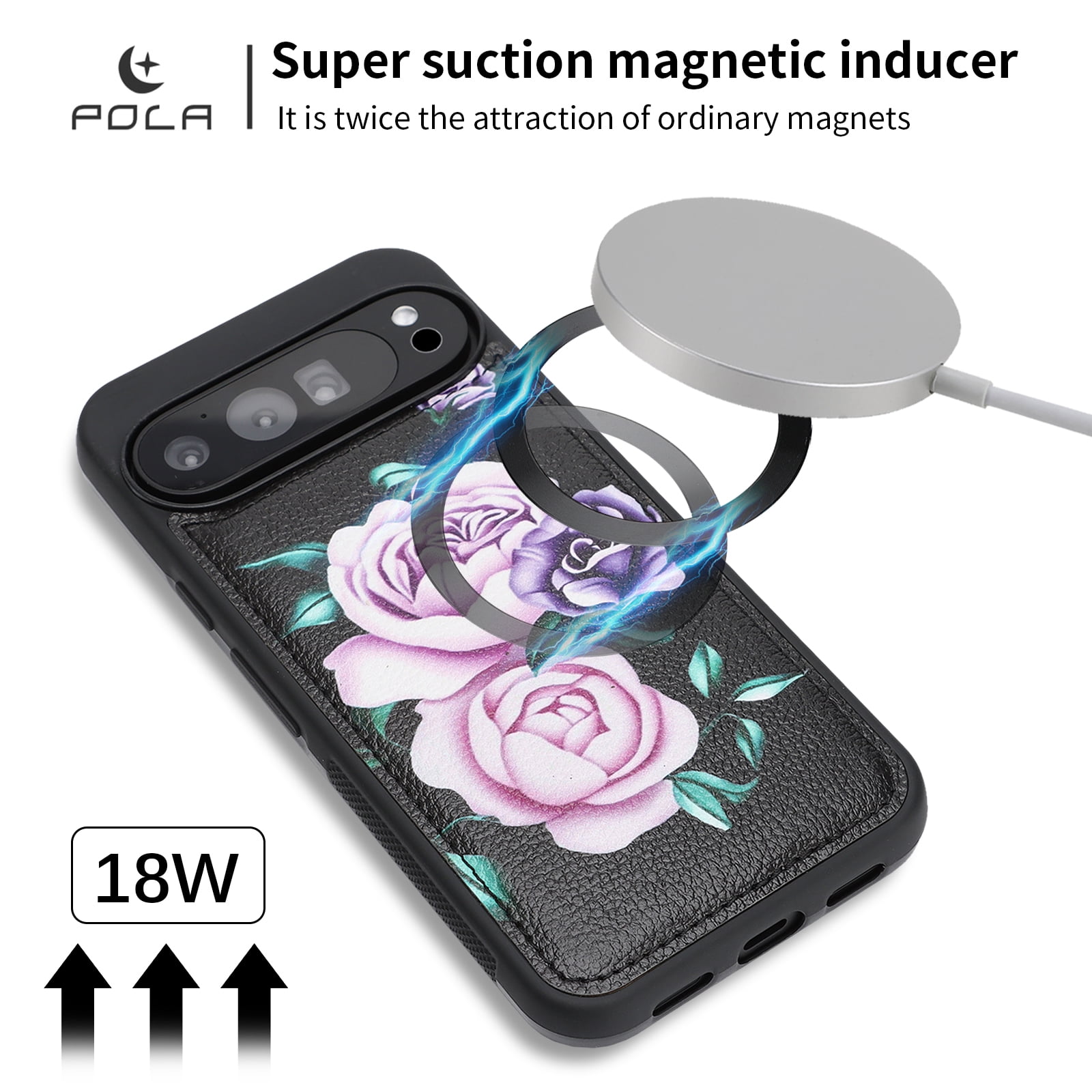 TECH CIRCLE 2-in-1 Wallet Case for Google Pixel 10 / 10 Pro (6.3", 2025), Detachable Magnetic Back Cover, Flip Flower Phone Case with 15 Card Slots, Zipper Pocket, Crossbody Strap, Wrist Strap, Black