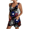 thumbnail image 2 of 4th of July Rompers Women Rompers for Women 2025 Womens Jumpsuits Casual Womens Rompers Summer Romper Women's Independence Day Print Pocket Romper Shorts, 2 of 5