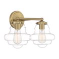 thumbnail image 2 of Trade Winds Jordan 2-Light Bathroom Vanity Light in Natural Brass, 2 of 5