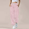 thumbnail image 6 of YOTMKGDO Women's Fashion Stripe Print Pocket Casual Pants, Pants for Women, Pink Sizes S-XXL, 6 of 6