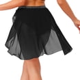 thumbnail image 4 of TiaoBug Women's Rhinestone Lyrical Ballet Dance Skirts Flowy Hem High Low Skirt Figure Skating Dancewear Bottoms Black XXL, 4 of 5