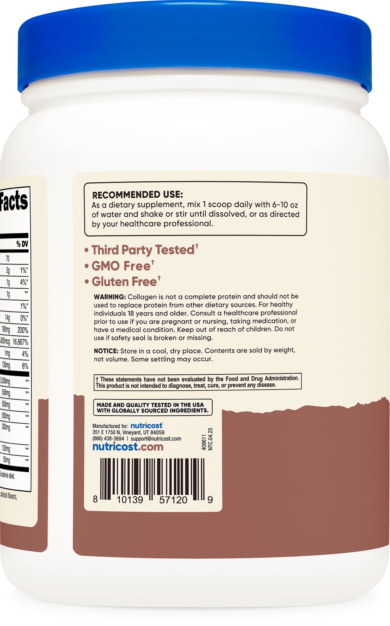Nutricost Multi Collagen + Beauty & Protein Powder (Milk Chocolate Flavor) 30 Servings - with Biotin and Collagen Peptides, Non-GMO, Gluten-Free