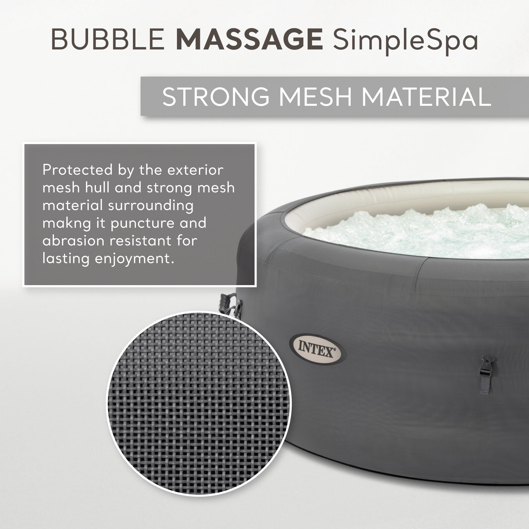 Open Box Intex SimpleSpa Bubble Massage 4 Person Inflatable Hot Tub w/ Cover