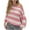 Pink, variant on Drses Orange and White Striped Sweater for Women Crew Neck Long Sleeve Color Block Oversized Knitted Pullover Sweaters