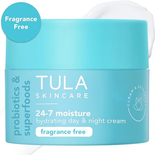 TULA Skin Care 24-7 Hydrating Day & Night Cream Fragrance Free - Nourishing Moisturizer for Face, Maintain Skin Balance & Improve Skin Smoothness, Co