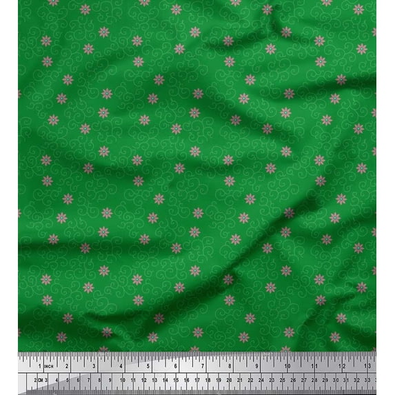 Soimoi Cotton Duck Fabric Swirls & Floral Artistic Print Fabric by the Yard 56 Inch Wide