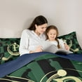 thumbnail image 5 of jejeloiu Initial Letter P Full Size Comforter Sets,Golf Ball Game Bedding Comforter Set,Green Black Beige Bedding Sets For Kids,Breathable Bedroom Decoration Reversible,3 Pieces, 5 of 8