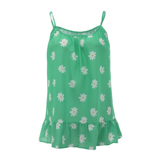 Gibobby Boho Casual Tops Blusa sin mangas para mujer Estampado floral Camiseta Verano Casual Tank Chaleco Tops Túnica Blusa Camiseta Holiday Party Beach Print Shirt(Verde,M)