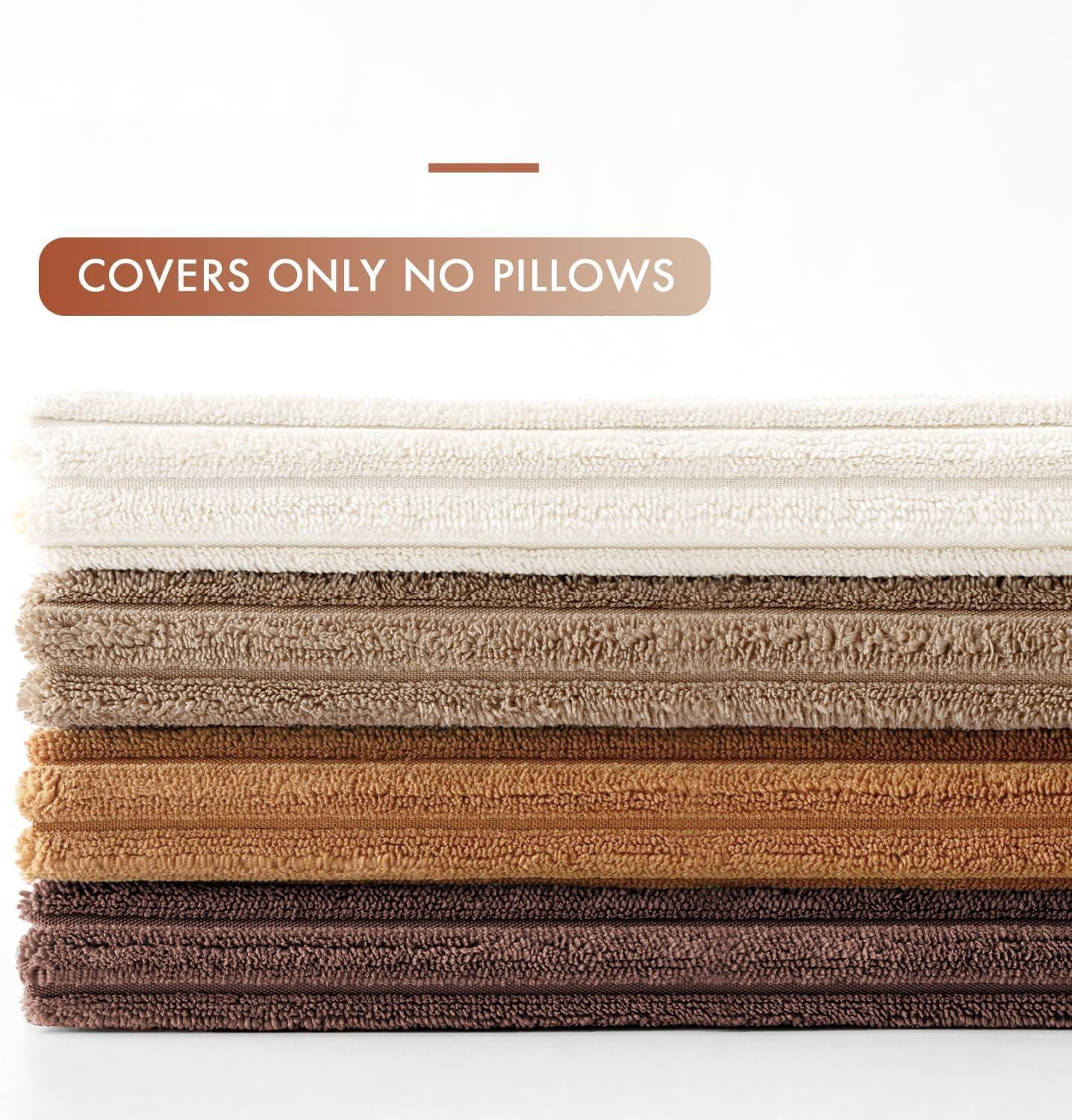 Boho Farmhouse Throw Pillow Covers 18x18 Inch Set Of 4 Rustic Mordern Neutral Cushion Soft Corduroy Nordic Home Decor For Couch Bed Sofa Living Room Brown