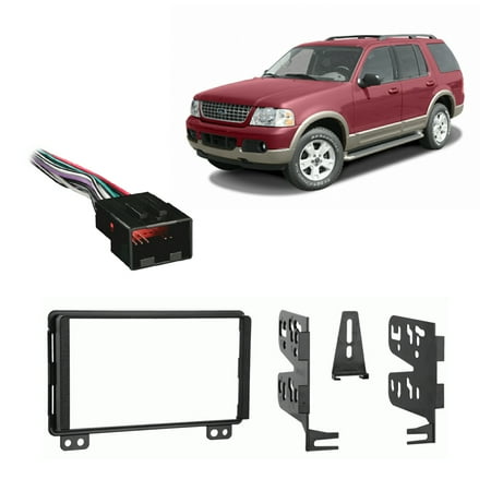 Ford Double Din Kit - Fits Ford Explorer 2002-2003 Double DIN Stereo Harness Radio Install Dash Kit