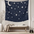 thumbnail image 5 of Modern Navy Blue Tapestry for Bedroom Wall Hanging Tapestry, Japanese Style Moon Stars Minimalism Ceiling Backdrop Tapestries Poster Blanket Wall Decor for Teens Room Living Room Dorm 59" x 79", 5 of 8