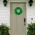 thumbnail image 5 of 16 St Patricks Day Wreath for Front Door Irish Lucky Green Tinsel Shamrock Wall Decoration Spring Artificial Wreath w Balls Bow, 5 of 5
