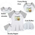 thumbnail image 2 of I Know the Guac Is Extra Funny Dresses For Baby, Newborn Babies Skirts, Infant Princess Dress, 0-24M Kids Graphic Clothes (Gray Raglan Dresses, 6-12 Months), 2 of 5