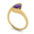 thumbnail image 2 of Solitaire Engagement Ring for Women - 2ct Natural Amethyst in 18K Yellow Gold Promise Ring, 2 of 6