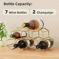thumbnail image 6 of Small Gold Wine Rack 9 Bottle Holder Countertop - No Need Assembly Mod Metal Wire Wine Storage for Counter Top Table Top Coffee Bar Kitchen, 6 of 6