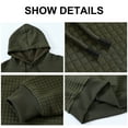 thumbnail image 5 of Pdbokew Men's Pullover Hoodie Check Jacquard Kangaroo Pockets Color-Block Design Long-Sleeve Drawstring Casual Hooded Sweatshirt Armygreen L, 5 of 6