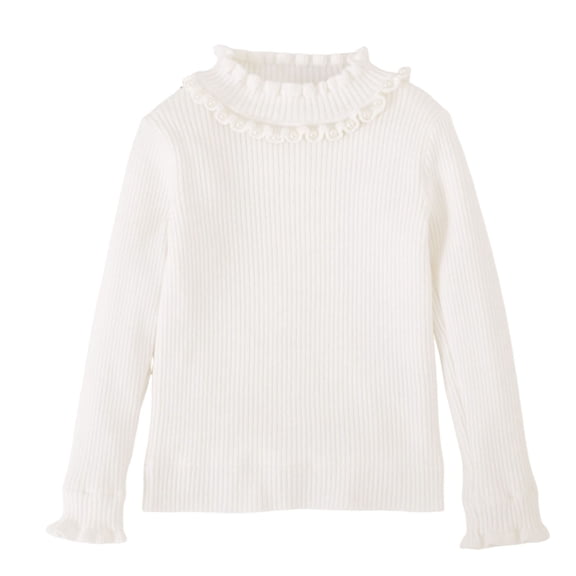 GigrtiJin Knit Sweaters for Girls Fall Winter Cute Sweaters Mock Neck Pullover Long Sleeve Sweaters 2T-13T
