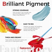 Fantastory Acrylic Paint Set, 24 Colors 12ML Tubes with 3 Paint Brushes, Portable Craft Paint Set for Painters