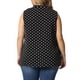 thumbnail image 3 of Blusas clásicas sin mangas de cuello en V con lazo de lunares para mujeres de tallas grandes Agnes Orinda 3X negras, 3 of 6