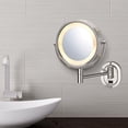 thumbnail image 5 of Jerdon 8-inch Diameter Lighted Makeup Mirror, 5X-1X Magnification, Nickel Finish, Direct Wire - Model HL165ND, 5 of 5