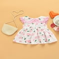 thumbnail image 4 of AMERTEER Robe d'Été Sans Manches à Volants pour Bébé Fille Imprimé Fraise Rose 3-6 Mois, 4 of 8