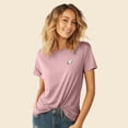 thumbnail image 4 of Dalix Ghost Embroidered Soft Cotton Short Sleeve T Shirt Womens in Orchid Purple XS X-Small, 4 of 5