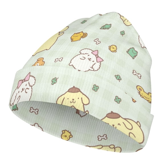 Pompompurin Winter Beanie Hats for Boys Girls, Warm Cozy Knitted Cuffed Skull Cap