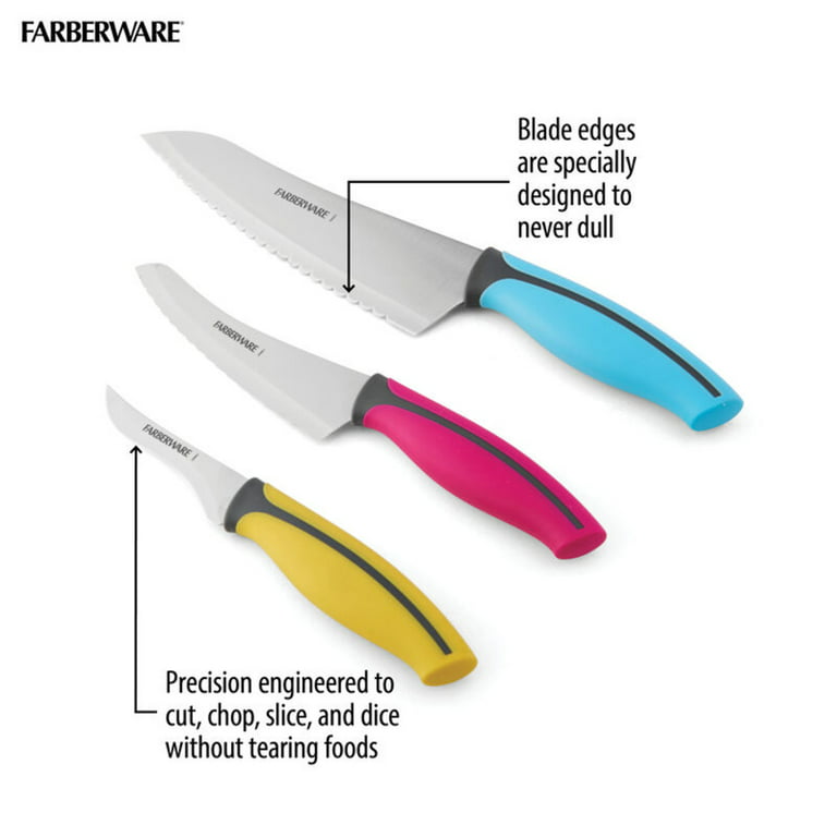 Farberware Precise Slice Parer Knife Set, 2 Piece, Blue