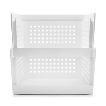 Mainstays Open Front Stacking Bin White