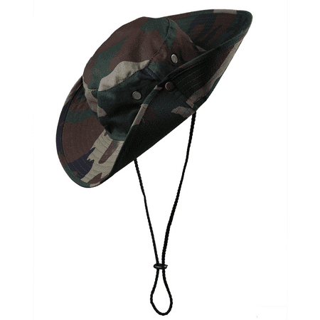 Men's Bucket Hat Side Snap Boonie Hat Outdoor UV Sun Protection Fishing (Best Shotgun Snap Caps)