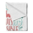 thumbnail image 2 of Saying Soft Flannel Fleece Throw Blanket, Hand Drawn Swirls and Curls It Seems Impossible Until Its Done, Cozy Plush for Indoor and Outdoor Use, 70" x 90", Dark Coral Pale Blue, by Ambesonne, 2 of 5