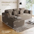 thumbnail image 4 of Wiilayok 110" L-Shape Cloud Sectional Couch with Oversized Chaise,Modern Modular Sofa with Cup Holder and Side Pouch,Comfy Boneless Upholstered Couches for Living Room,Light Brown, 4 of 8
