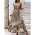 thumbnail image 4 of Printed V-Neck Tie Waist Midi Dress, 4 of 14