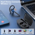 thumbnail image 4 of New Bee M54 Bluetooth Headset, Single Ear Wireless Earpiece with 500mAh LED Digital Charging Case, 4 of 14
