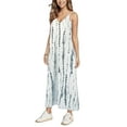 thumbnail image 3 of Fashnice Robes Longues Maxi pour Femmes Col en V Robe d'Été de Plage Sans Manches Robe Kaftan Vacances Blanc 4TG, 3 of 4