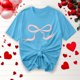 thumbnail image 5 of Primavera Top Mujeres Moda Casual Nueva Cinta de Arco Impresa Cuello Redondo Camiseta de Manga Corta, Camiseta de Cuello Tripulado, 5 of 8