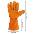 thumbnail image 5 of Welders Gauntlet Welding Gloves Cowhide Leather Fire Gauntlets Brown, 5 of 5