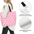 thumbnail image 3 of Pofeuu Pink Bows Print Reusable Grocery Bags - Washable, Foldable, Packable Tote, Large Handles, Heavy Duty, Zippered Top Pouch, 3 of 8