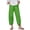 Green, variant on Qiopertar Linen Pants for Women High Waist Casual Cropped Pants with Pockets Summer Comfy Stretchy Elastic Waistband Solid Color Trousers, Yellow XL