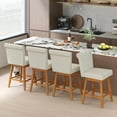 thumbnail image 3 of GVN Barstools, Countertop Bar Chairs,Bar Stools,27 Inch Counter Height Bar Chairs with Rubber Wood Legs Set of 2-Beige, 3 of 11