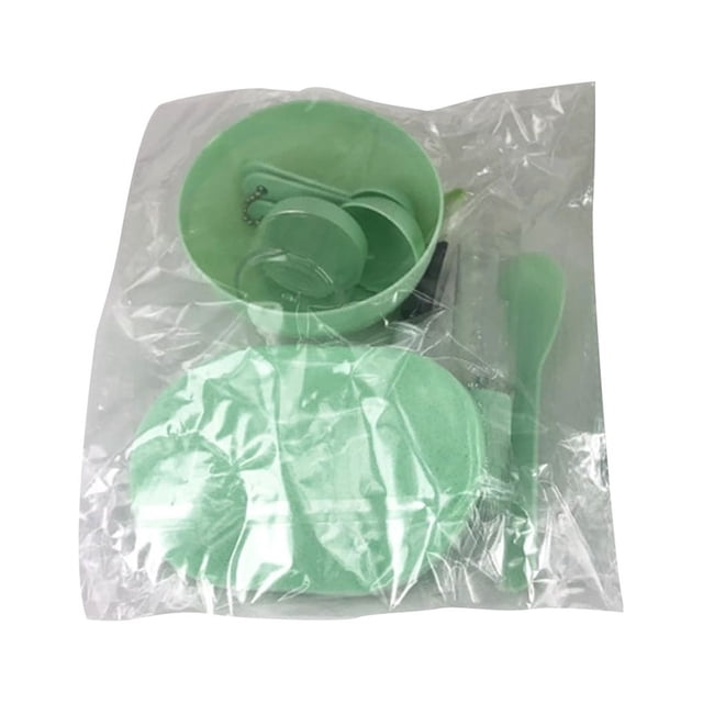 Guardurnaity Juego de 9 unidades de cuencos para mezclar DIY para mujeres, Kit de herramientas para mezclar crema para el cuidado de la piel Facial Cuentagotas de vidrio y botellas verde oscuro