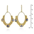 thumbnail image 2 of Oval Chandelier Beads and Lapis Brass Dangle Earrings, 2 of 4