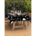 thumbnail image 2 of Outdoor Tablecloth with Umbrella Hole and Zipper, Christmas Black Rectangle Table Cloth 60x84 Inch Waterproof Tablecloth, Xmas Tree Winter Snowflakes Plants Holiday Picnic Table Cover for Patio, 2 of 7