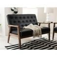 thumbnail image 2 of Allora Faux Leather Tufted Loveseat in Black, 2 of 6